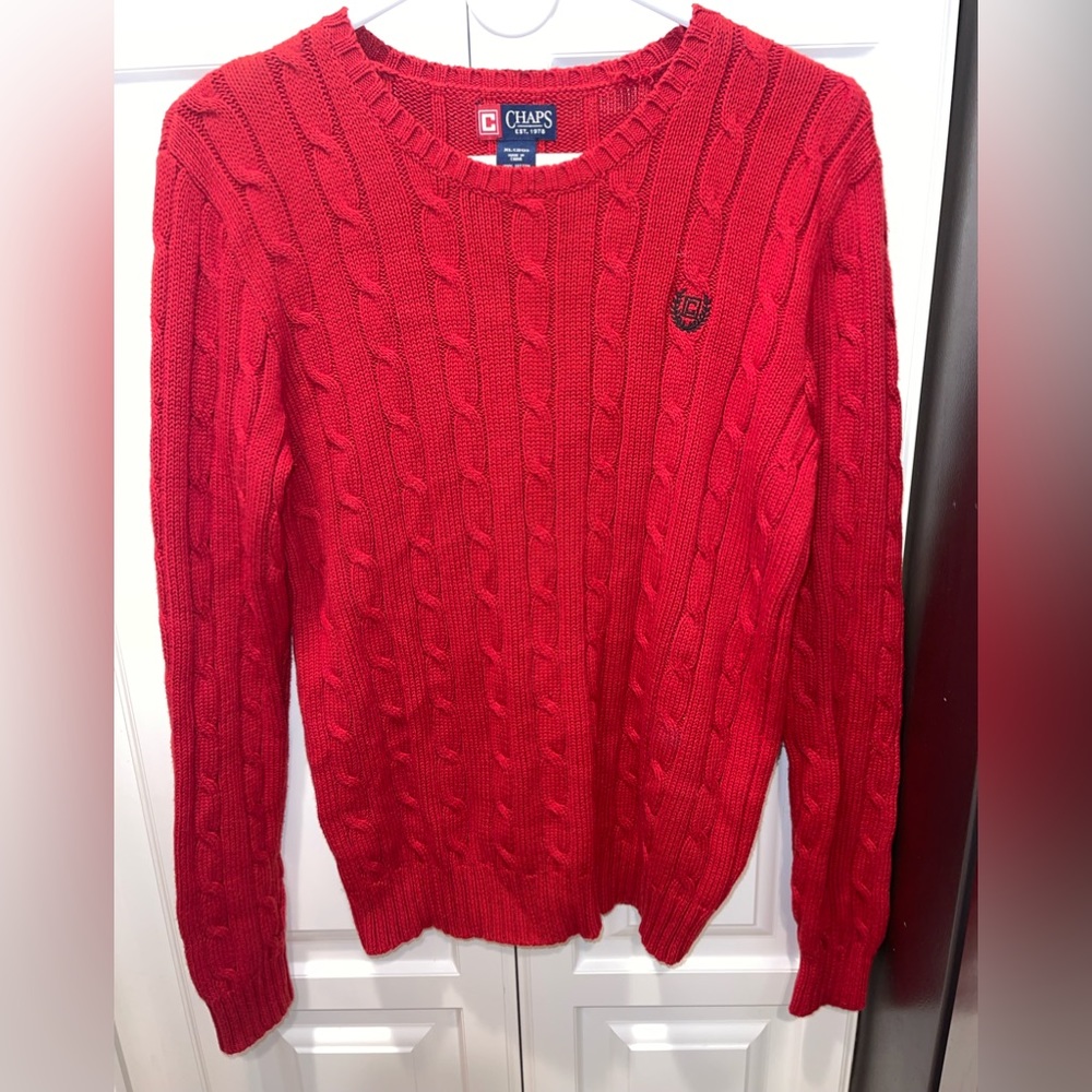 Chaps boys Red sweater‎ sz XL
